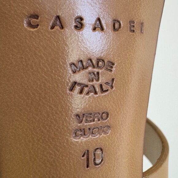 Casadei Tan and Brown Platform Sandals, US 10 - Picture 7 of 16